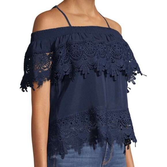 No Boundaries Tops - 3/$20 Off Shoulder Blouse, Navy